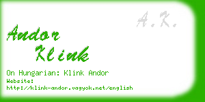 andor klink business card